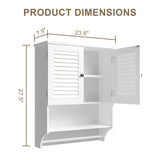 ChooChoo Medicine Cabinet, Bathroom Wall Cabinet, 2 Doors Over The Toilet Space Saver Storage Cabinet with Large Space, White ChooChoo