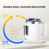 ColorSub 12 oz Sublimation Tumblers with Handle Insulated Stainless Steel Coffee Mugs Matte Tumblers Blanks with Gift Box, Heat Tape for Hot Cold Drinks, 8 Pack ColorSub