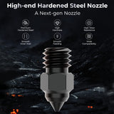 Creality 3D Printer Nozzles Kit, 8PCS High-end Hardened Steel Printer Nozzles with 4 Sizes, 0.25/0.4/0.6/0.8mm Hotend Nozzles for Ender 3/Ender 3 V2/Ender 3 Pro/Ender 3 Max/Ender 5 Series/CR 10 Series Creality