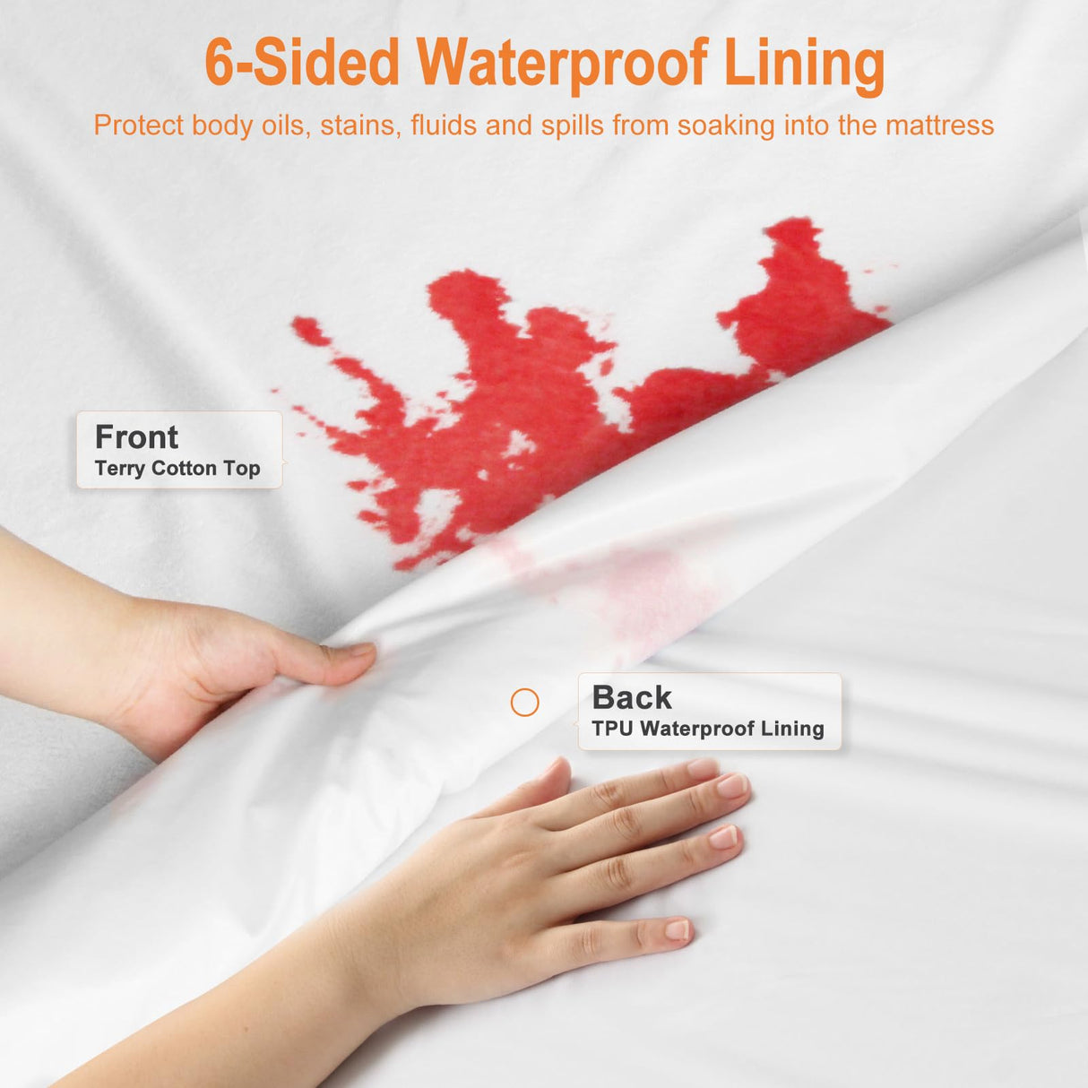 Queen Mattress Protector 60"x80" for Deep 16/17/18 inch,Waterproof Liquid Proof Urine Pee Protection, Soft Terry Cotton Top, Breathable Noiseless Mattress Encasement Washable Ptsuker