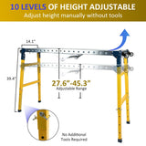 Yeeoy Portable Welding Table, 1100lbs Load Capacity Steel Welding Table with Wheels, Folding Workbench for Workshop Garage Office Yeeoy