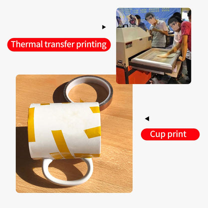 MYJOR Heat Tape for Sublimation, 4 Rolls 12mm X 33m, Heat Transfer Tape for DIY T-Shirt, Heat Resistant Insulating Sublimation Kapton Tape, No Residue. (Professional Grade)