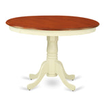 East West Furniture HLDO5-BMK-W 5 Piece Dining Table Set for 4 Includes a Round Kitchen Table with Pedestal and 4 Kitchen Dining Chairs, 42x42 Inch, Buttermilk & Cherry East West Furniture
