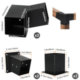 15°Slanted Roof Pergola Kit,3-Way Gazebo Brackets Kit, Pergola Kit, Wall Mount Slanted Roof Pergola Bracket Set with Brackets for 4x4 Lumber ,Outdoor and Backyard Slanted Pergola Extension kit Fuceter