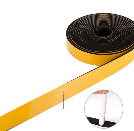 CloudBuyer Foam Weather Stripping-2 Rolls, 1 Inch Wide X 3/4 Inch Thick, Insulation Foam Strips with Adhesive for Door,Automotive,Air Conditioner Seal, Total 13 Feet Long (6.5ft x 2 Rolls) CloudBuyer