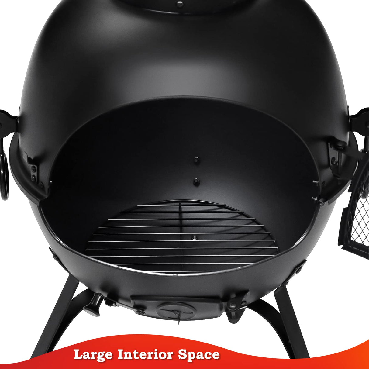 SINGLYFIRE Prairie Fire Outdoor Chiminea Fireplace Deck or Patio Backyard Wooden Fire Pit with Chiminea Cover Rust-Free Iron Black SINGLYFIRE