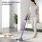 Cordless Vacuum Cleaner, 550W/45Kpa/70Mins Vacuum Cleaners for Home, Stick Vacuum Cordless with Low Noise, LED Screen, Wall Mount Charging,1.6L Dust Cup, Rechargeable Vacuum Pet Hair/Carpet/Hardfloor Iirios