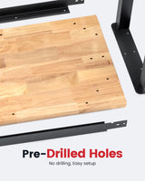 ENJOYWOOD Work Bench 60 Inch Work Table for Garage Heavy Duty Rubberwood Tabletop Workbench for Woodworking Shop Home Office Electronic Cutting Wood ENJOYWOOD