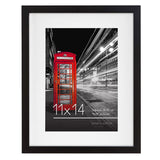 Americanflat 11x14 Picture Frame with Shatter-Resistant Glass - Use as 8x10 Frame with Mat or 11x14 Frame Without Mat - Signature Collection - Photo Frame for Wall Display - Black Americanflat