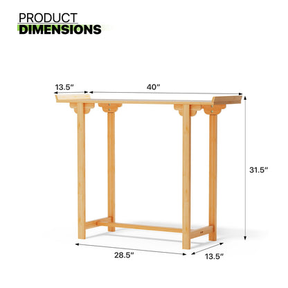 Magshion Console Table, for Hallway, Living Room, Modern Bamboo Gold Rectangle Coffee Table, Side Table, Entryway Table, Decorative Offering Table for Home - WoodArtSupply