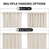 ASPMIZ Cotton Linen Kitchen Valance Curtains, Boho Rustic Button Linen Valances for Windows Farmhouse, Grey Stripe Valance Window Topper Treatment, Window Valances for RV Bathroom Cafe, 52 x 18 Inch ASPMIZ