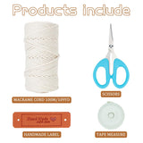 FREEBLOSS Macrame Basket Kit - DIY Macrame Kit with Video Tutorial and 100m Cotton Cord for Storage and Crafting FREEBLOSS