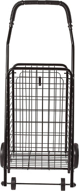 DMI Utility Cart with Wheels to be used for Shopping, Grocery, Laundry and Stair Climber Cart, Weighs 7.5 Pounds but holds up to 90 Pounds, Compact and Foldable, Black DMI
