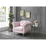 Home Square 2-Piece Furniture Set with Sofa and Chair in Pink Home Square