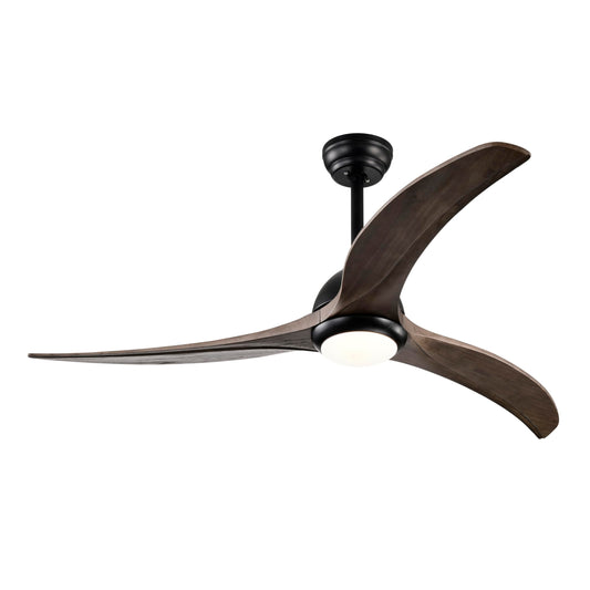 Shaical 52" Ceiling Fan with Lights and Remote Control, Modern Solid Wood Ceiling Fan, Reversible DC Motor 6 Speed 3 Blades Quiet Ceiling Fans for Bedroom, Living Room, Patio