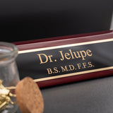 Dayspring Pens Personalized Name Plate Desk Wedge Woodmark Rosewood Desk Wedge with Custom Engraved Name. Premium Office Decor for Desk or Receptionist. Dayspring Pens