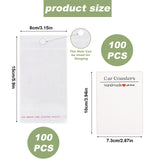 100 Sets Car Coaster Packaging, Includes 100pcs Car Coasters Display Cards & 100pcs Self Sealing Cellophane Bags, Sublimation Coaster Packaging for Selling Car Coasters (Single Pack) NQEUEPN