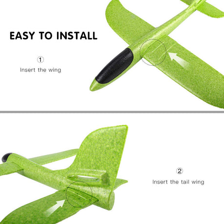BooTaa 4 Pack Airplane/Flying Toys, 17.5" Large Throwing Foam Plane/Gliders, 2 Flight Mode, Birthday Gifts for Girls Kids 3 4 5 6 7 8 9 10 11 12 Year Old Boys,Outdoor Sport Game Toys BooTaa