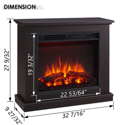 LegendFlame® Madison Electric Fireplace with 32.5" Mantel Surround and Jaden 23" Insert, Espresso Oak Finish