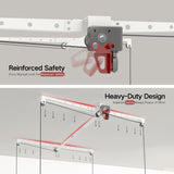 KOKORACKER Overhead Garage Storage Rack, Adjustable Heavy-duty 4x4 Ft Ceiling Storage Racks with Safety Lock, Ideal for Garage Storage Lifting Organization System, 250lbs Capacity, White KOKORACKER