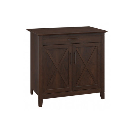 Bush Business Furniture Key West Secretary Desk with Keyboard Tray and Storage Cabinet, 30W x 20D, Bing Cherry Bush Business Furniture