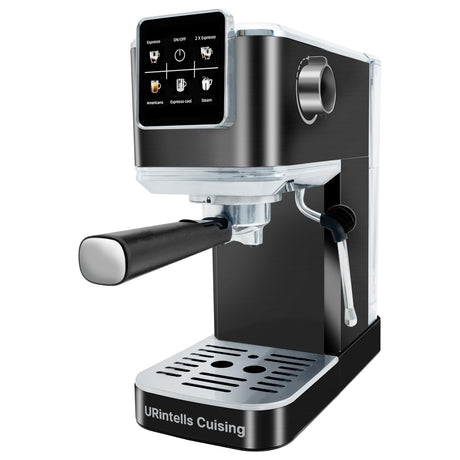 URintells Cuising Espresso Machine 20 Bar, Touch Screen Espresso Maker with Americano, Coffee Machine with Steam Milk Frother, Stainless Steel Cappuccino Latte Machine for Cold Brew Home Gifts, Black URintells Cuising