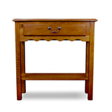 Leick Home One Drawer Wave Hall Console Table with Shelf, Medium Oak, 28" W Leick Home