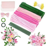 400Pcs Pipe Cleaner Craft Chenille Stems for Flower Pipe Cleaners Kit Art Craft Supplies Projects Supplies for Creative DIY Decoration Wedding Party Birthday Gifts Qiuboluny