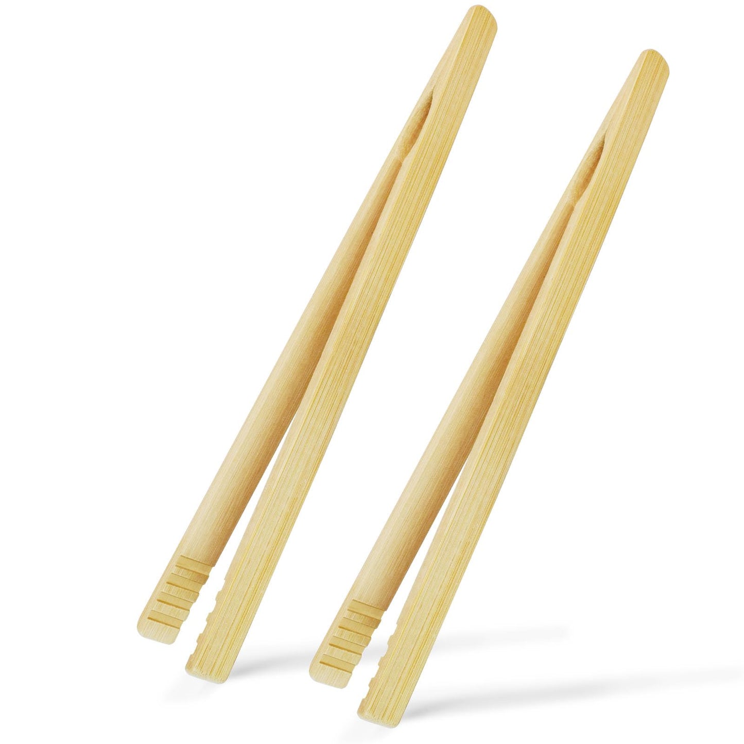 2 Pieces Natural Bamboo Toast Tongs, toast tongs, bamboo tongs,10.2 Inches Long Tongs with Anti-slip Design,for Toaster,Fruits, Bread & Pickles, Kitchen Utensil, Salad, Pasta, Grilling, BBQ