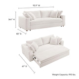 Modway Commix Down Filled Fabric Sleeper Sofa in Pure White Modway