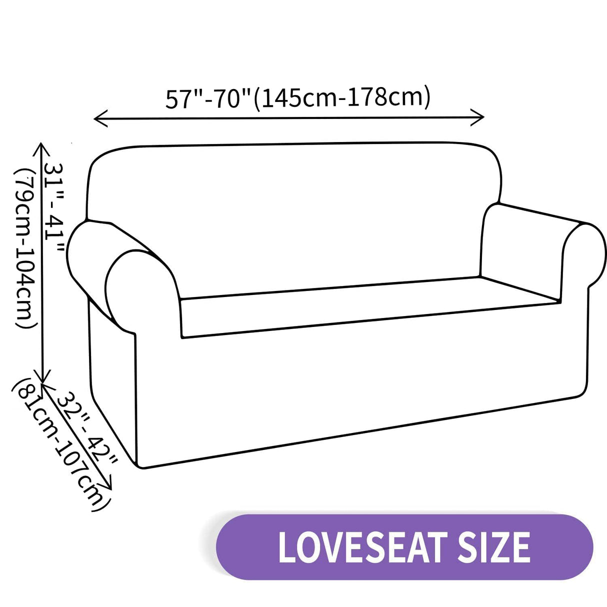 ZNSAYOTX Super Stretch Couch Cover Love Seat Sofa Covers for Living Room Dogs Pet Friendly Furniture Protector Spandex Loveseat Slipcovers with Anti Slip Foam Sticks (Dark Grey, Loveseat) ZNSAYOTX