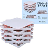 WISHDIAM 8 Puzzle Sorting Trays Fit Up to 2000 Pieces Puzzles Jigsaw Puzzle Trays Puzzles Accessories Puzzle Stacking Trays Gift for Puzzlers(White) WISHDIAM