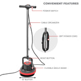 XtremepowerUS 10" Heavy Duty Single Pad Commercial Polisher Orbiter Hard Floor Polisher Cleaner Machine, Wide Cleaning Path Floor Cleaning, 39ft Cord XtremepowerUS