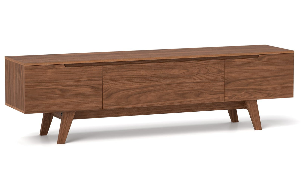 ANJ Mid Century TV Stand, Modern Long TV Console for 80 inch TV, Entertainment Center with Ample Large Storage Cabinet, Wooden Television Furniture for Living Room (Walnut 70") ANJ