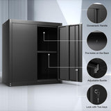 IRONFFICE Metal Wall Storage Cabinet,Steel Garage Hanging Cabinet,Black Cabinets for Storage Wall,Locking Wall Cabinet Small for Home Office,Kitchen IRONFFICE