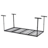 GarveeTech 4x8 FT Overhead Garage Storage Rack, 22"-40" Height Adjustable Ceiling Storage Rack 330lbs Weight Capacity, Heavy Duty Metal Hanging Storage Shelves for Garage (Black, Vertical Post x 4) GarveeTech