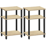 TUTOTAK Set of 2 End Table, Side Table, Nightstand, 3-Tier Storage Shelf, Couch Table for Small Space TB01BO0492 TUTOTAK