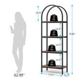 Tribesigns 4-Tier Black Wood and Metal Bookshelf - Stylish Open Storage Rack for Home or Office Tribesigns