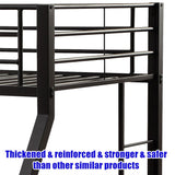 NIAYOU Twin XL Over Queen Bunk Bed, Industrial Style, Black Metal, Up to 900 lbs Weight Capacity, Easy Assembly NIAYOU