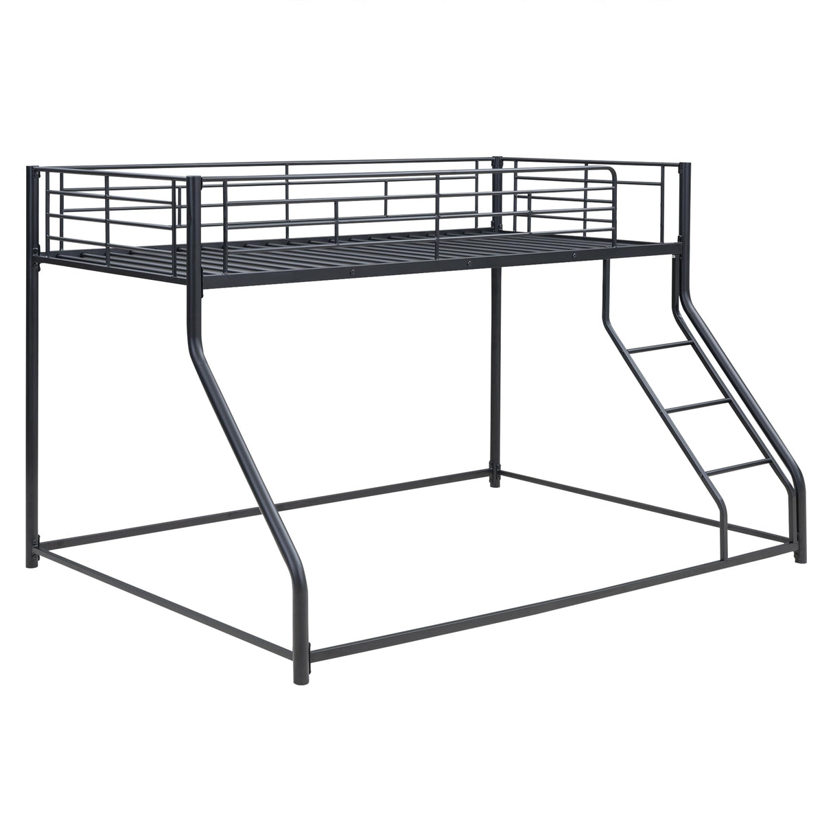 Harper & Bright Designs Metal Bunk Bed Twin XL Over Queen Size with Ladder and High Guardrail, Metal Bunk Bed, Storage Space, Noise Free, Black Harper & Bright Designs