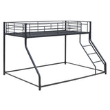 Harper & Bright Designs Metal Bunk Bed Twin XL Over Queen Size with Ladder and High Guardrail, Metal Bunk Bed, Storage Space, Noise Free, Black Harper & Bright Designs