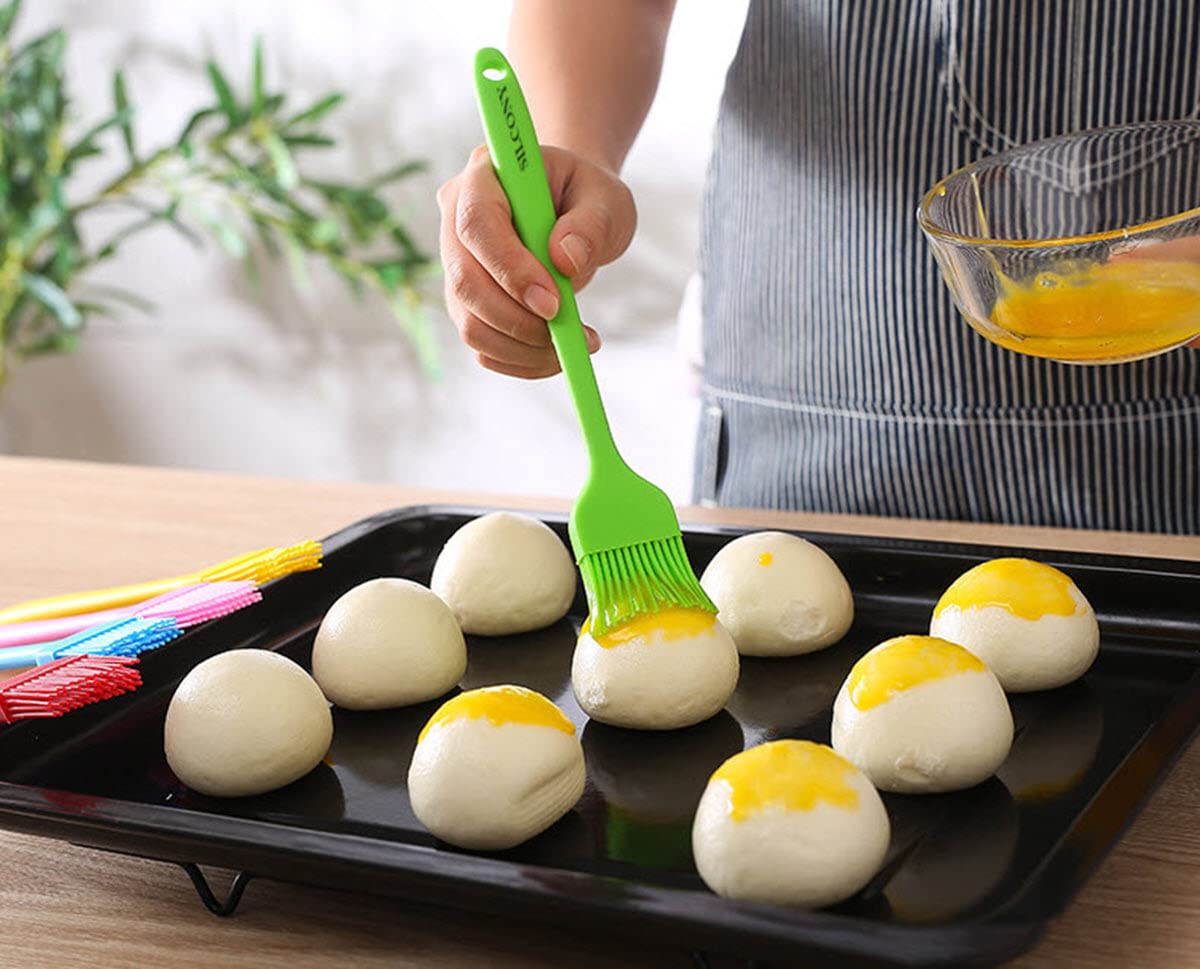 SILCONY 8.4" Silicone Basting Pastry Brush - Perfect for Oil Butter Spread, Marinades, Baste, BBQ, Grill, Cooking - BPA Free, Food Grade Material, Dishwasher Safe (3, 8.4 Inches) Silcony