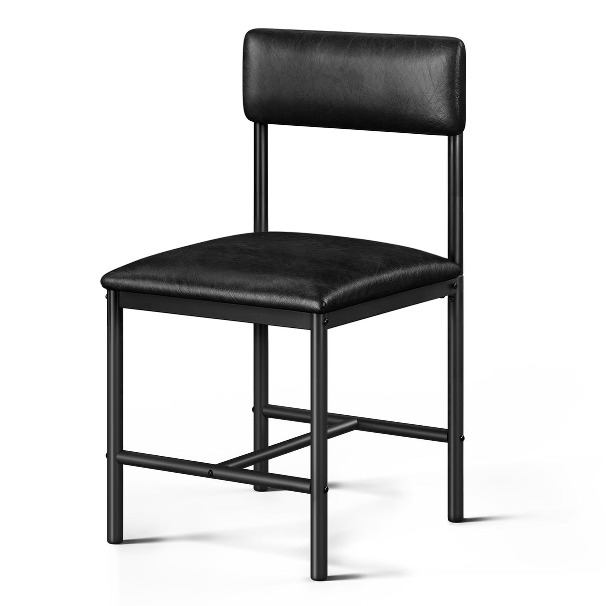DWVO Dining Room Chairs Set of 4 Black Upholstered Dining Chairs Modern Kitchen Chairs Faux Leather Restaurant Chairs with Metal Legs for Living Room Kitchen and Dining Room 4 Pack Black DWVO