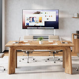 Tribesigns 5FT Conference Table for 6 People, 62-Inch Rectangular Meeting Table with Thicken Tabletop and Heavy Duty Legs, Modern Seminar Boardroom Desk for Office Conference Room (Rustic Brown) Tribesigns