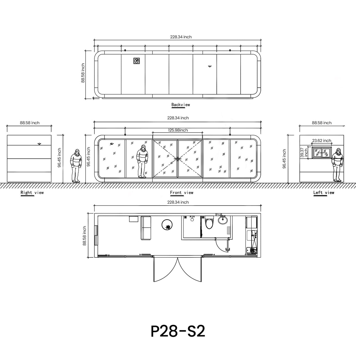 RYONGII 19FT Modern Prefab Steel-Framed Tiny House to Live in - Built for 16-Storm Winds & Earthquakes Proof，Customizable Mobile Cabin with Full Kitchen & Bath - Backyard Office, Guest House, ADU RYONGII