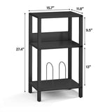 TUTOTAK Record Player Stand with Storage Up to 100 Albums,Record Storage Table,3 Tier End Table,Side Table for Living Room, Bedroom, Black TB01BK075 TUTOTAK