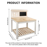 GROWRKS Potting Bench Outdoor Potting Table—All-Weather Kids Solid Wood Garden Work Station with Sink、Drawing Board、Shelves, Weather Proof（Natural, Large） GROWRKS