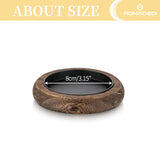 Romadedi Wood Candle Holder Farmhouse Decor - Pillar Candle Holders for Table Centerpiece Small Tray Riser Set of 2 Round Wooden Plate Pedestal Stand for Coffee Table Home Living Room, Brown Romadedi