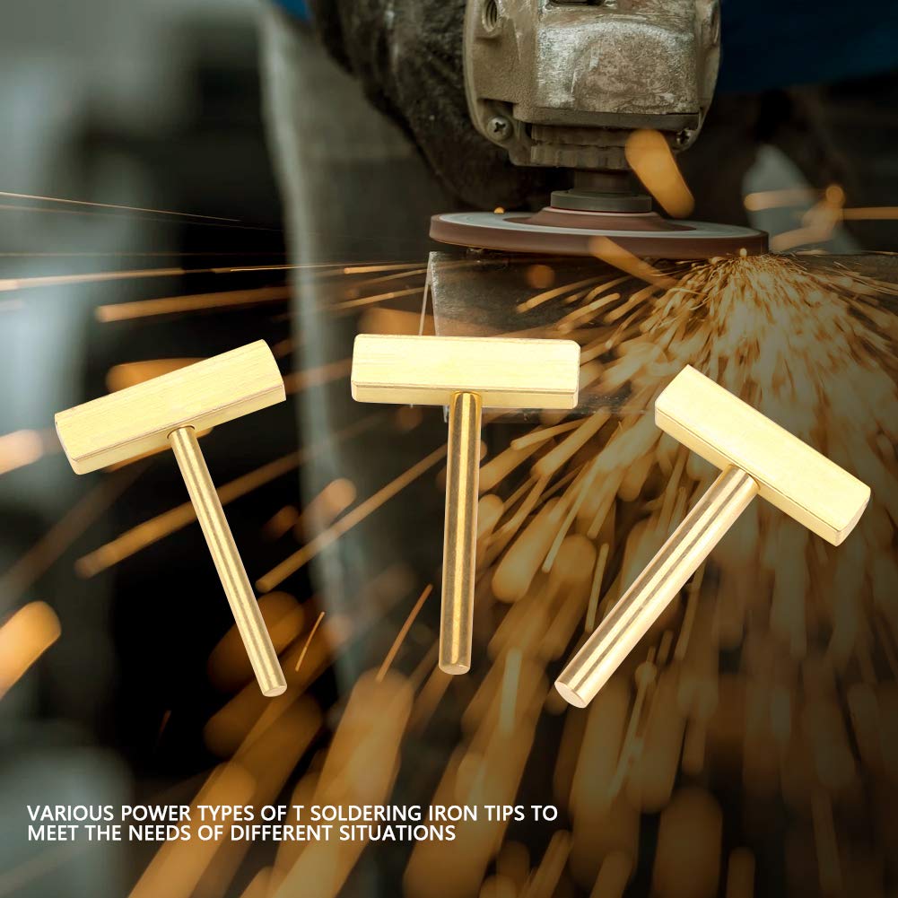 30w 60w 40W Soldering Iron T Tip T-head,Copper T-Tips + Rubber Cable Hot Press for LCD Screen Pixel Flex Cable Repair(3pcs/set) Yosoo
