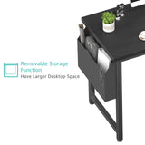 Lufeiya 39 inch Computer Desk with Power Outlet, 40 inch Teen Study Table Home Office Work Writing Desks with Charging Station Outlets Built in, Black Lufeiya